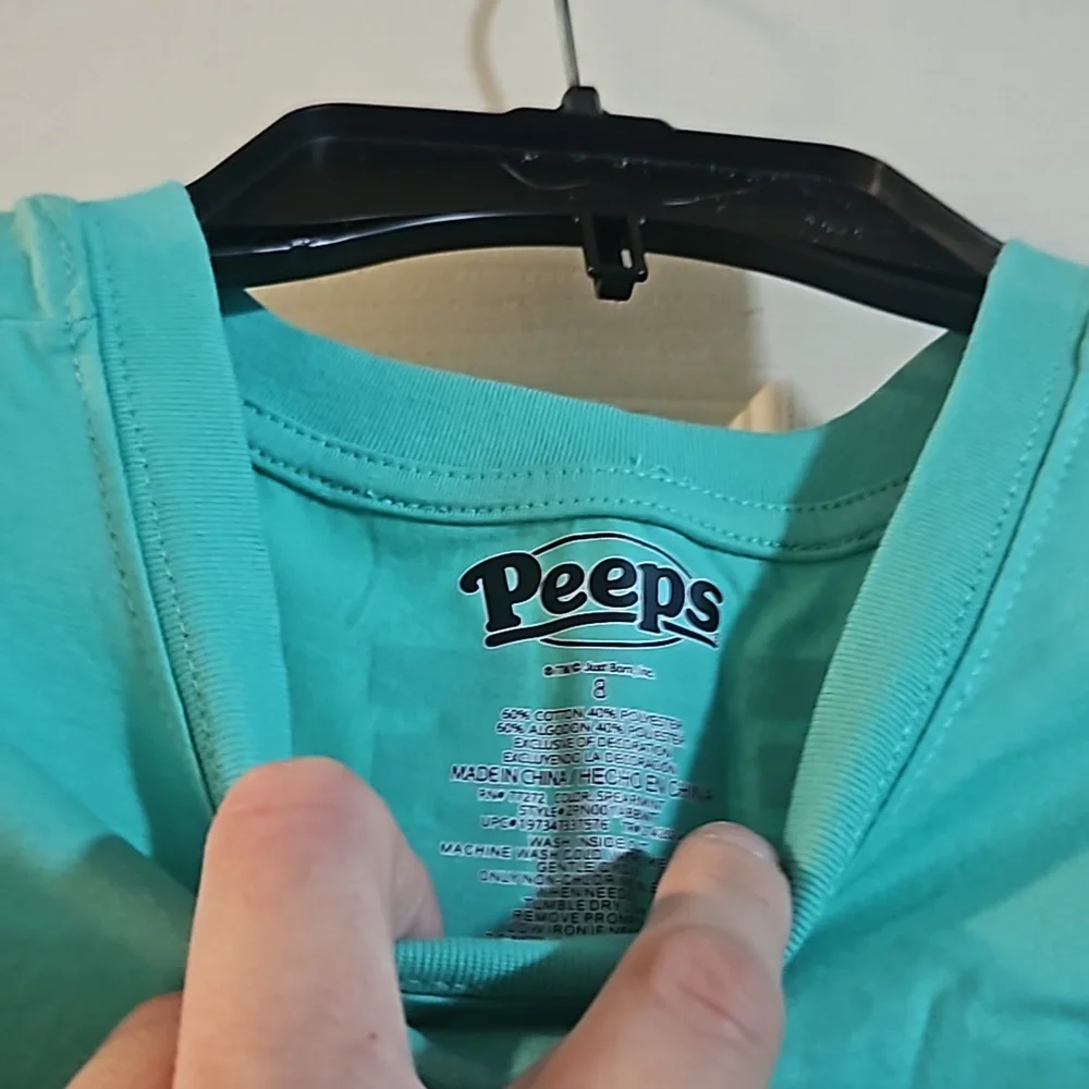 WHERE MY PEEPS AT? TEE: BLUE/GREEN: NEW WITH TAGS: SIZE 8